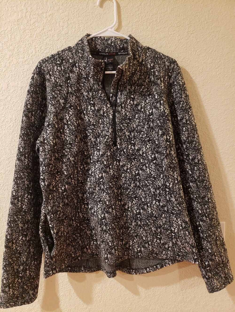 Spyder Women's Black & White Marbled Quarter-Zip Jacket
